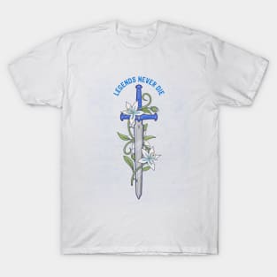 Gamer Legends Never Die Sword T-Shirt